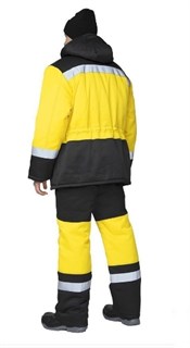 Костюм мужской утеплённый "Трасса" жёлтый/чёрный (куртка и полукомбинезон) - фото 27819