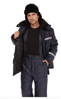 Костюм мужской утеплённый "Мастер" синий (куртка и брюки) - фото 27843