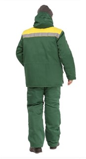Костюм мужской утеплённый "Буря" зелёный (куртка и полукомбинезон) - фото 27895