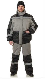 Костюм мужской утеплённый "Стайл" серый (куртка и полукомбинезон)
