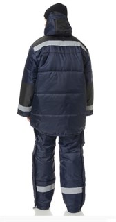 Костюм мужской утеплённый "Эверест" синий/чёрный (куртка и полукомбинезон) - фото 27995