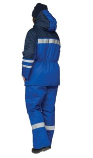 Костюм женский утеплённый "Зима" василёк/тёмно-синий (куртка и полукомбинезон) - фото 28007