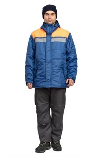Куртка мужская утеплённая "Эльбрус" васильково-оранжевая - фото 28020