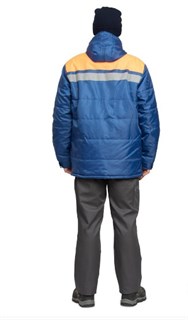 Куртка мужская утеплённая "Эльбрус" васильково-оранжевая - фото 28021