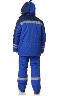 Костюм мужской утеплённый "Зима" василёк/тёмно-синий (куртка и брюки) - фото 28026