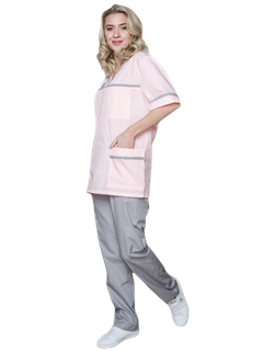 Женский костюм Ирис (ткань ТиСи), розовый/серый - фото 29242