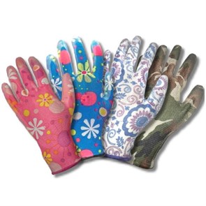 Цветные нейлоновые перчатки с нитриловым покрытием