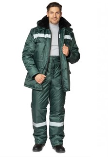 Костюм мужской утеплённый "Мастер 1" зеленый (куртка и брюки) - фото 33339