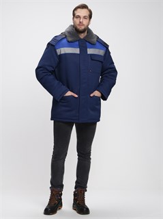 Куртка зимняя Бригада NEW (тк.Смесовая,210), т.синий/васильковый - фото 35474