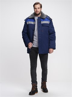 Куртка зимняя Бригада NEW (тк.Смесовая,210), т.синий/васильковый - фото 35480