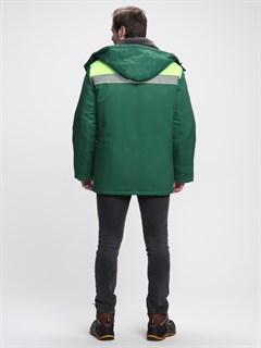 Куртка зимняя Бригада NEW (тк.Смесовая,210), зеленый/лимонный - фото 35584