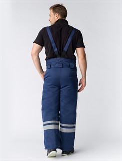Костюм зимний Горизонт-Люкс (Смесовая, 210) брюки, темно-синий/оранжевый - фото 35593