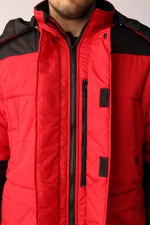 Куртка зимняя Европа (Дюспо), красный/черный - фото 35659