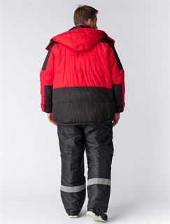 Куртка зимняя Европа (Дюспо), красный/черный - фото 35661