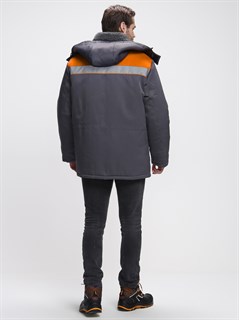 Куртка зимняя Бригада NEW (тк.Смесовая,210), т.серый/оранжевый - фото 36160