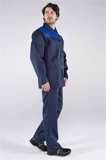 Костюм Стандарт (тк.Смесовая,210) брюки, т.синий/васильковый - фото 36248
