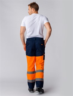 Костюм дорожник Сигнал-1 (тк.Балтекс,210) брюки, оранжевый/т.синий - фото 36398