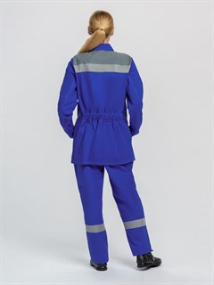 Костюм женский Смена (тк.Саржа,250) брюки, васильковый/серый - фото 36520