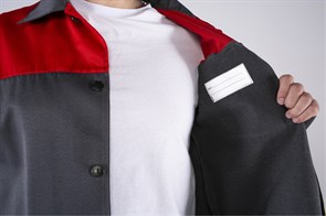 Костюм Стандарт (тк.Смесовая,210) брюки, т.серый/красный - фото 36569