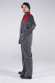 Костюм Стандарт (тк.Смесовая,210) брюки, т.серый/красный - фото 36572