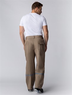 Костюм Респект (тк.Саржа,250) брюки, бежевый/коричневый - фото 36617
