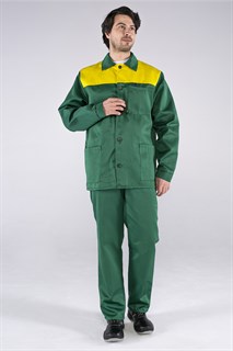 Костюм Стандарт (тк.Смесовая,210) брюки, зеленый/желтый - фото 36746