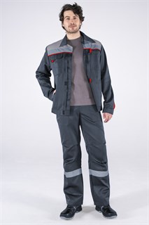 Костюм Фаворит-1 СОП (тк.Смесовая,210) брюки, т.серый/серый - фото 36753