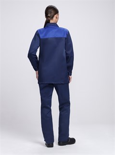 Костюм женский Леон (тк.Смесовая,210) брюки, т.синий/васильковый - фото 37042