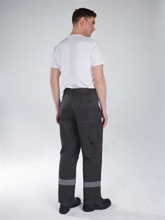 Костюм Нембус-1 СОП (тк.Смесовая,220) брюки, т.серый/красный - фото 37051