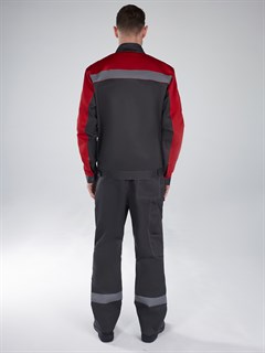 Костюм Нембус-1 СОП (тк.Смесовая,220) брюки, т.серый/красный - фото 37053