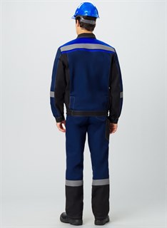 Костюм Виват-1 Премиум (тк.Смесовая,240) брюки, т.синий/черный/васильковый - фото 37082