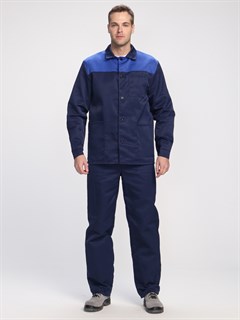 Костюм Стандарт (тк.Смесовая,210) брюки СТ, т.синий/васильковый - фото 37157