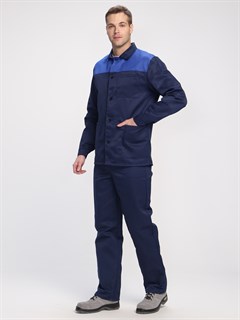 Костюм Стандарт (тк.Смесовая,210) брюки СТ, т.синий/васильковый - фото 37162