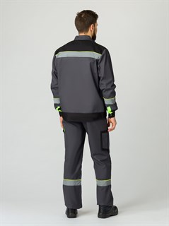Костюм Ховард-1 (тк.Смесовая,240) брюки, т.серый/черный/лимонный - фото 37198