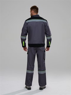 Костюм Ховард-1 UZ (тк.Смесовая,240) брюки, т.серый/черный/лимонный - фото 37267