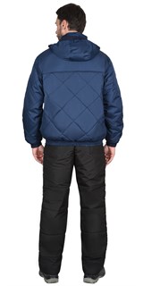 Куртка СИРИУС-ПРАГА-ЛЮКС короткая с капюшоном, темно-синяя - фото 38885