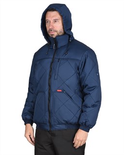 Куртка СИРИУС-ПРАГА-ЛЮКС короткая с капюшоном, темно-синяя - фото 38886