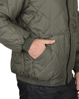 Куртка СИРИУС-ПРАГА-ЛЮКС короткая с капюшоном, оливковая - фото 38979