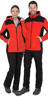 Куртка флисовая СИРИУС-ТЕХНО (флис дублированный) красная с черным - фото 39152