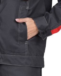 Костюм СИРИУС-ФАВОРИТ женский куртка, брюки  т.серый со св.серым - фото 40025