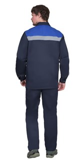 Костюм СИРИУС-СТАНДАРТ куртка, брюки т.синий с васильковым СОП 50 мм - фото 40041