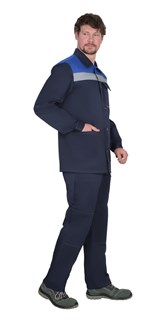 Костюм СИРИУС-СТАНДАРТ куртка, брюки т.синий с васильковым СОП 50 мм - фото 40047