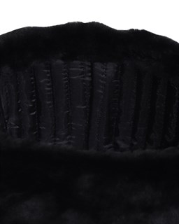 Шапка-ушанка (мутон искусственный) чёрная - фото 40741