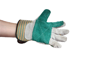 Перчатки спилковые комбинированные с усилением зеленые - фото 8310