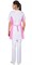 Блуза СИРИУС-ЕВА женская белая с розовым - фото 13991