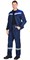 Костюм СИРИУС-МАСТЕР летний: куртка, брюки, темно-синий с васильковой отделкой - фото 15277