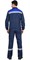 Костюм СИРИУС-МАСТЕР летний: куртка, брюки, темно-синий с васильковой отделкой - фото 15278