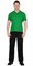 Рубашка-поло св.зеленая короткие рукава с манжетом, пл.180 г/м2 - фото 17132