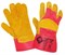 Перчатки спилковые комбинированные ДИГГЕР, желтый/красный, ПЕР610 - фото 21518