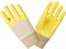 Перчатки нитриловые частичный облив облегченные манжет резинка, желтые - фото 21579